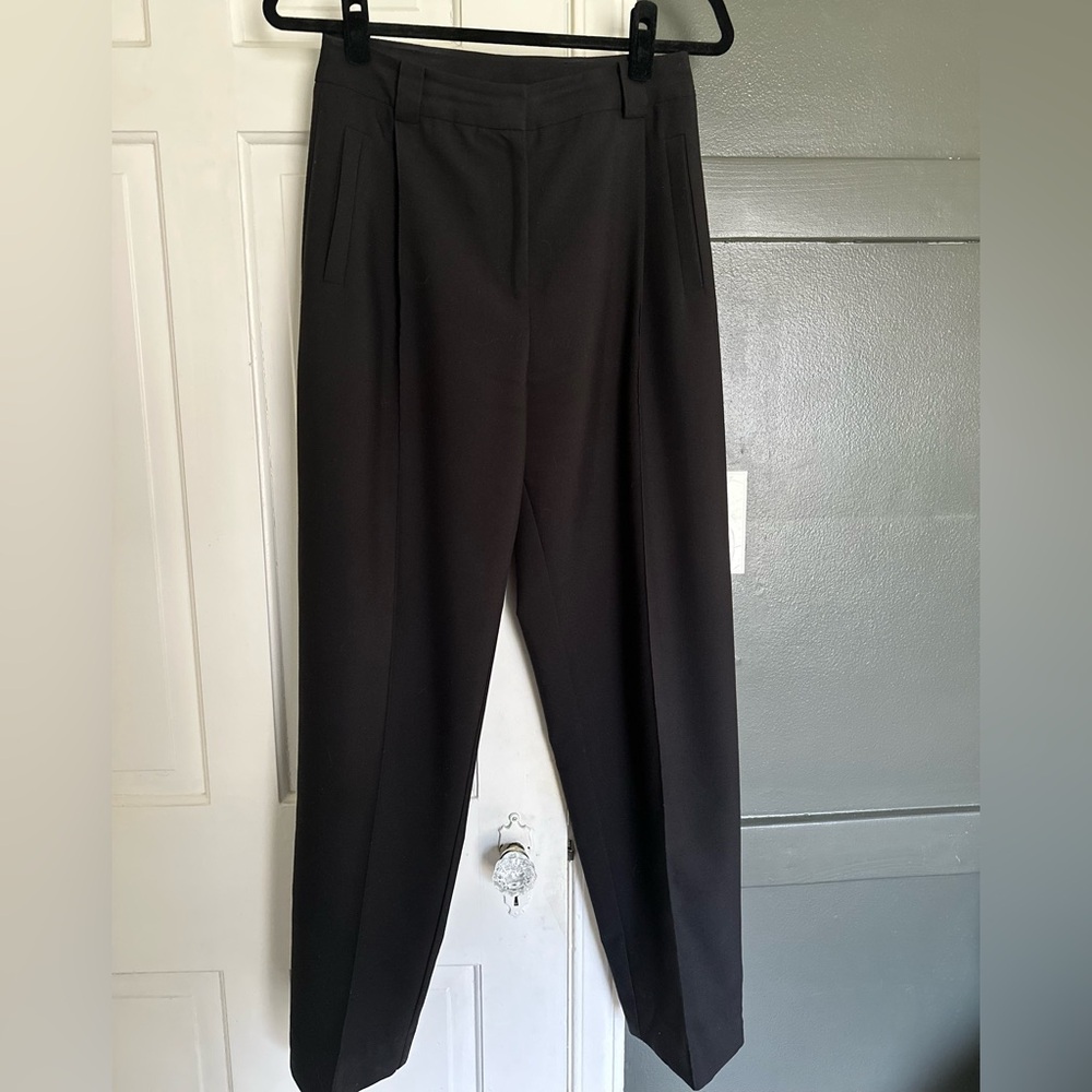 Viktoria & Woods Lincoln Pant Pleated Trouser Pants Black High Rise Office